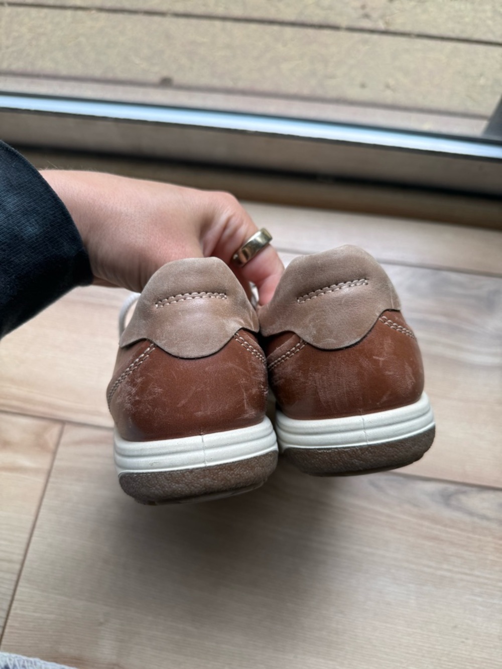 ECCO Brown Leather Sport Tennis Sneakers - Picture 5 of 6